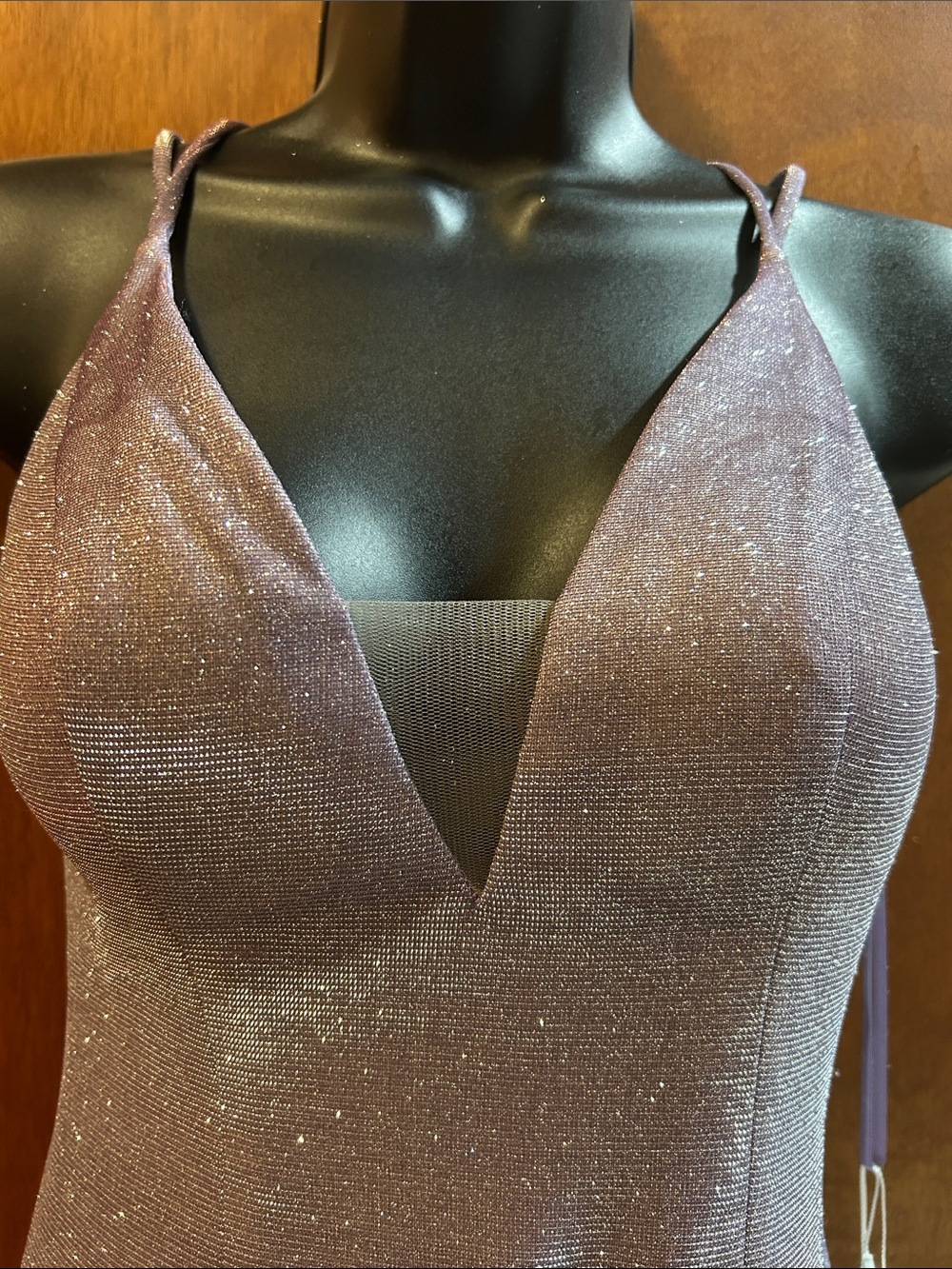Sparkle V-Neck Lavender Special Occasion Gown - Picture 2 of 10
